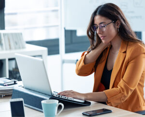 Worker with neck pain