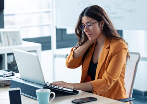 Worker with neck pain